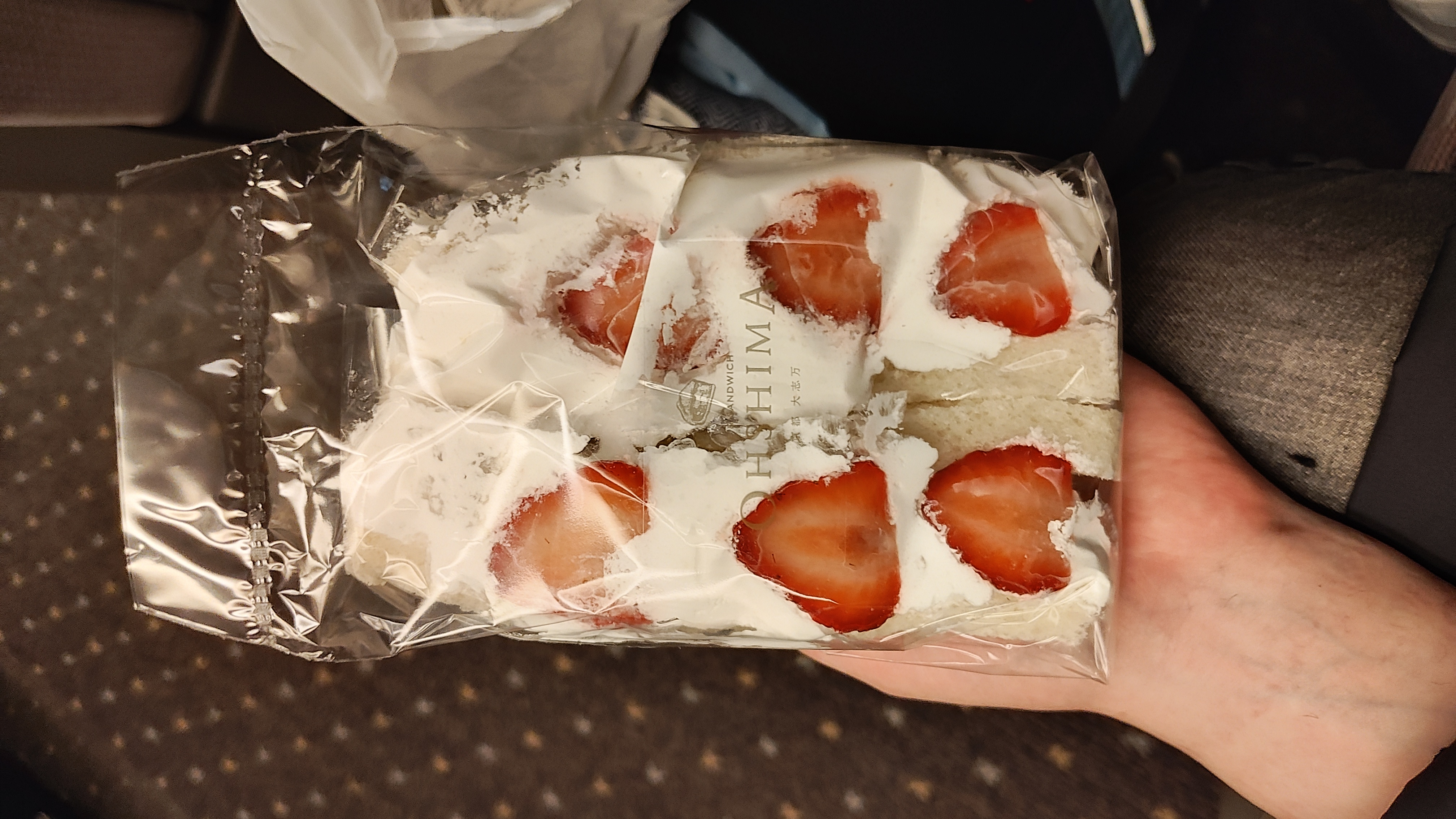 The fruit salad sandwich, consumed in a half-awake fervor as we rolled into Tokyo station.